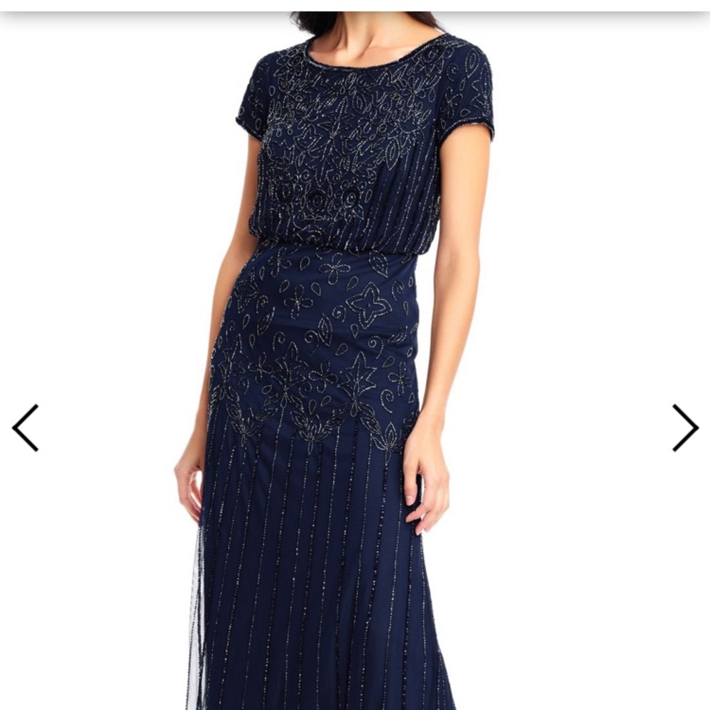 Adrianna Papell navy blue dress